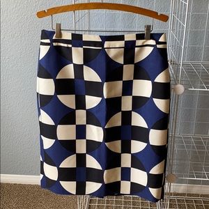 J. Crew geometric print No. 2 pencil skirt
